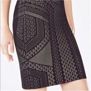 Bcbgmaxazria Women’s Josa Skirt Black/beige Rayon Blend Size Small